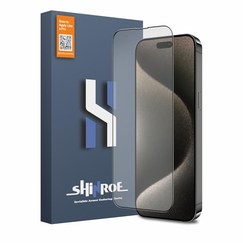 Image of Matte Tempered Glass for iPhone 15 Pro Max (6.7 Inch) Military Grade 9H Screen Guard, Anti-Scratch, Shatterproof, Edge-to-Edge Full Coverage - Black Border