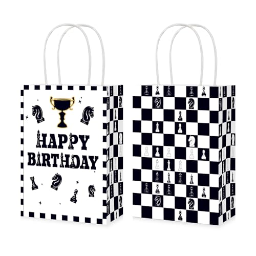 Sac en papier d'anniversaire d'échecs m pour une fête thématique réussie