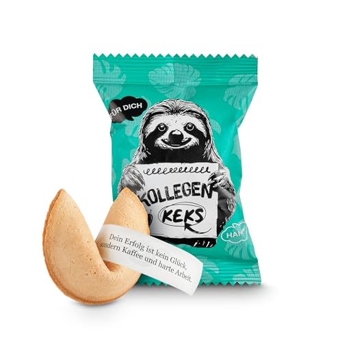 Glückskekse Kollegen 9er Box Lustiges Kollegen Geschenk Büro Glückskekse mit lustigen, motivierenden Sprüchen für Kollegen und Mitarbeiter als Geschenk im Büro | vegan und made in Germany