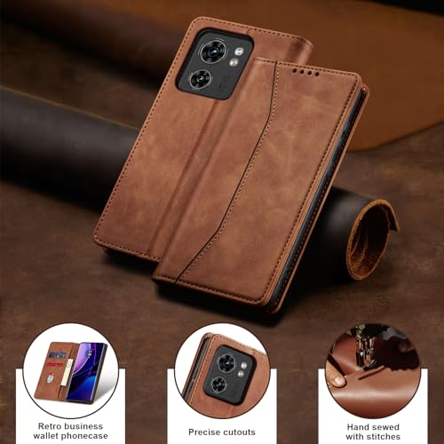 Image of Jasonyu Flip Wallet Case for Motorola Edge (2023),Brown