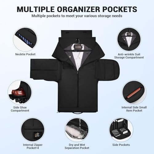 DEVPNR 3-in-1 Rolling Garment Duffle Bag