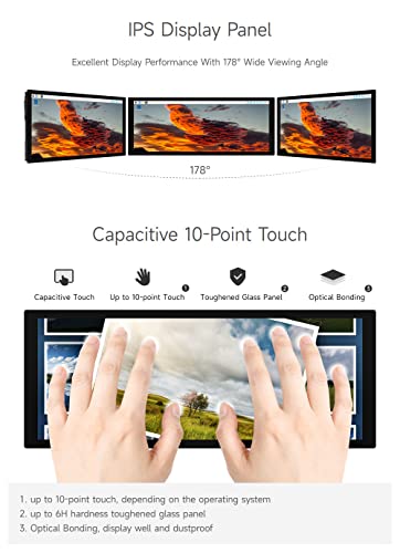 Image of waveshare 9.3inch Capacitive Touch Display, 1600x600 Resolution, Raspberry Pi 5 /4B /3B /Zero /Zero W /Zero 2W /Pico /Pico W /Pico WH, Support Jetson Nano /Jetson Orin Nano, Supports Windows 11 /10 /8.1 /8 /7