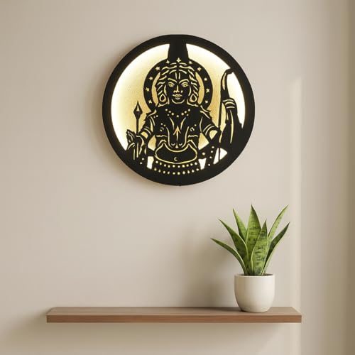 Image of Ramlala LED Backlit Room Decor | Moon Wall Lights for Home Decoration | Wall Lamps for Bedroom & Living Room | No Adapter Required