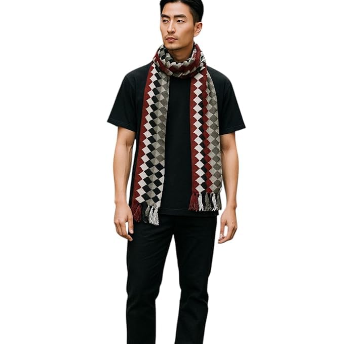 Mufflers for Men and Women | Warn Woolen Winter Wear Casual Muffler for Men | Soft Stylish Neck Muffler | Cold Weather Mufflers for Men Knitted-image-49