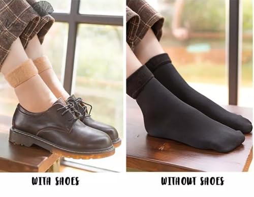 Image of Glus Unisex Winter Warm Fleece Socks, 100% Warm Super Hot For Men & Women