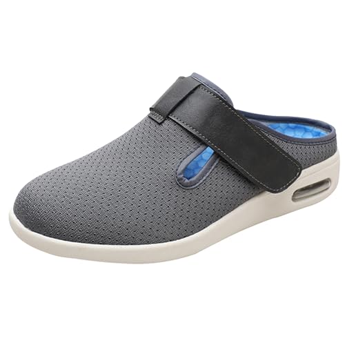 BJMCNID Sandalias para diabéticos de Ajuste Ancho para Mujer,Pies Hinchados Extra Wide Fit G Ajustable Zapatos Diabéticos Mujer Embarazada Ancianos Hombres Edema Hinchada.Grey,49