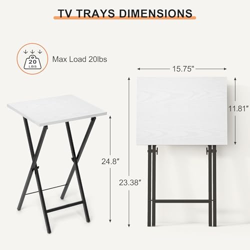 Acovy TV Tray Table Set of 2, TV Dinner Tray, Folding Table, Foldable TV-Trays, Side Table for Bed, Couch, Portable and Small Easy to Move by Acovy - Image 2