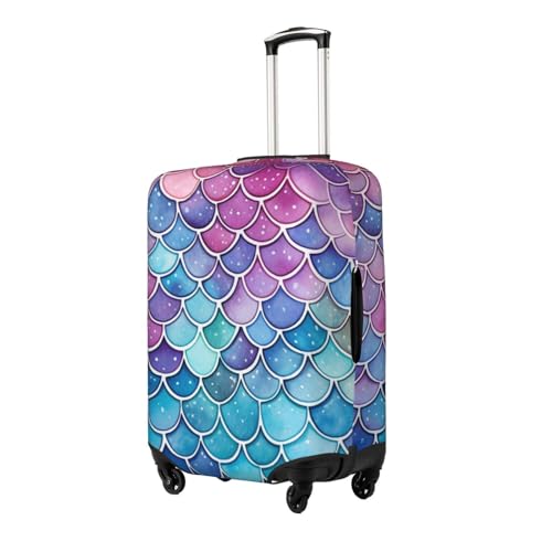 Luggage Cover Protector Colorful Mermaids Pattern Suitcase Cover With Zipper, Luggage Cover For 25"-28" Suitcase Elastic Washable Stretch Suitcase Protector For Travel Vacation2