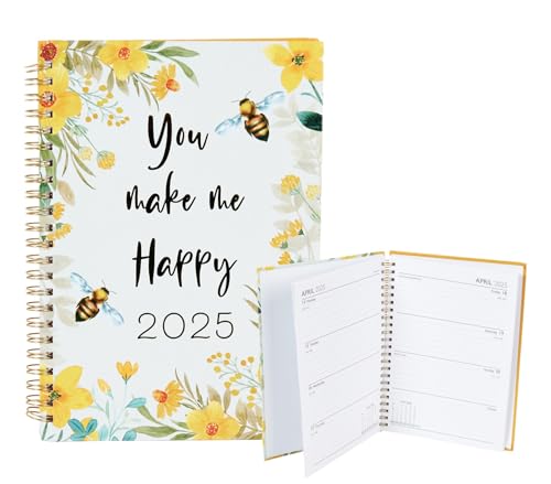 2025 Spiral Bee Planer A5-2025 Organiser - Diary - Perfect for Bee Lovers