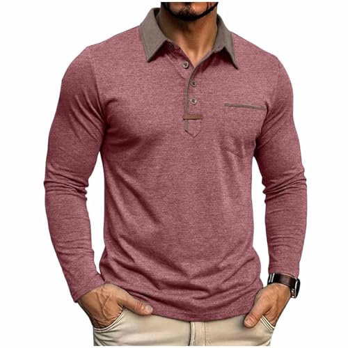 Polo homme manche longue classique en coupe régulière | Haut basique décontracté chic