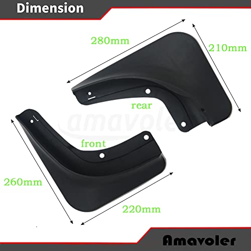 Image of Mud Guards Flaps Splash Set of 4 Fit for Tesla Model Y, No Drilling Required,Includes Mounting Screw Parts.