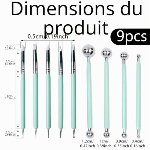 Lot de 9 Outils de modelage - avec Boule de modelage – vue 2