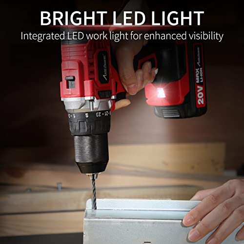 Avid Power Drill Set Cordless 20V Electric Drill With Battery And Fast Charger, Variable Speed, 23+1 Torque Setting, 23Pcs Accessories Drill Kit, Hand Drill With 1/2-Inch Metal Keyless Chuck #TOP6