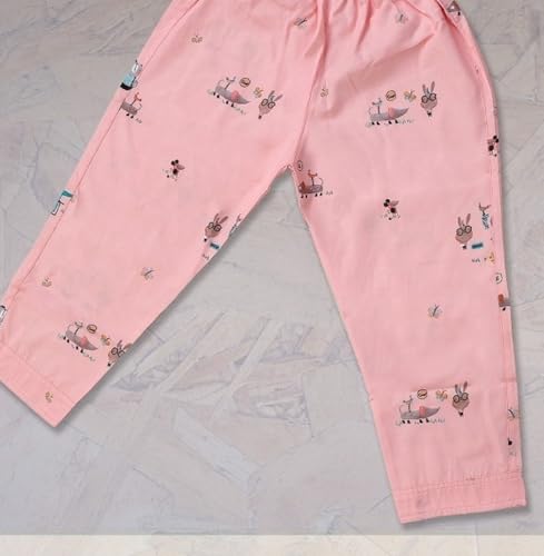 Image of MINIMATES Unisex Kids Cotton All Over Printed Night Suit Sleepwear Top & Pyjama Set Full Sleeve with Pockets for Girls & Boys with Buttons /Sleepwear for Girls /Night Dresses