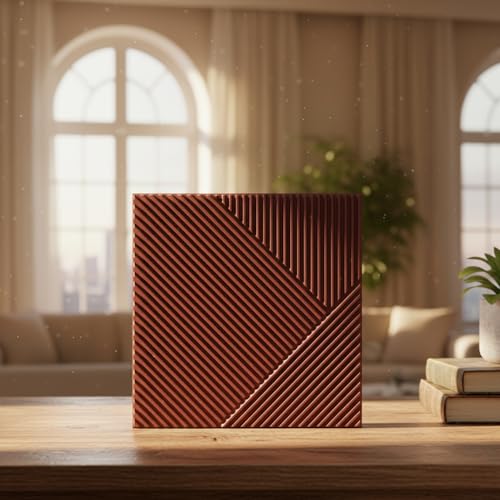 Image of Kayra Decor Kayra Decor 3D Wall Panel - USA Certified SGS Approved PVC Fluted Design, Ruby Rose Color 19.7 inch x 19.7 inch (Pack of 18) - Covers 48.51 Sq. Ft.