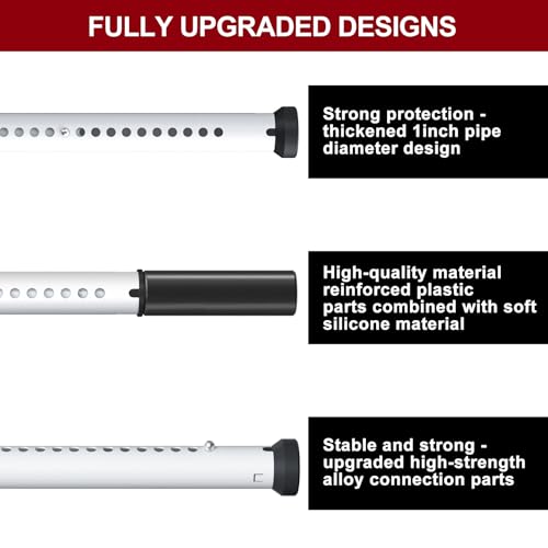 AceMining Heavy Duty Sliding Door Lock, 20-50inch Adjustable Multi-use Window Security Bar, Patio Door Stopper, White, 1 Pack