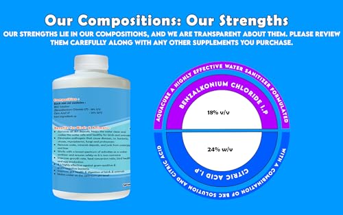 Growel Agrovet Aquacure – Powerful Water Sanitizer and Acidifier for Aquacultures, Poultry, Cattle, Horses, Pigs, Goats, Sheep, Pigeons and Birds – 1000 ml.