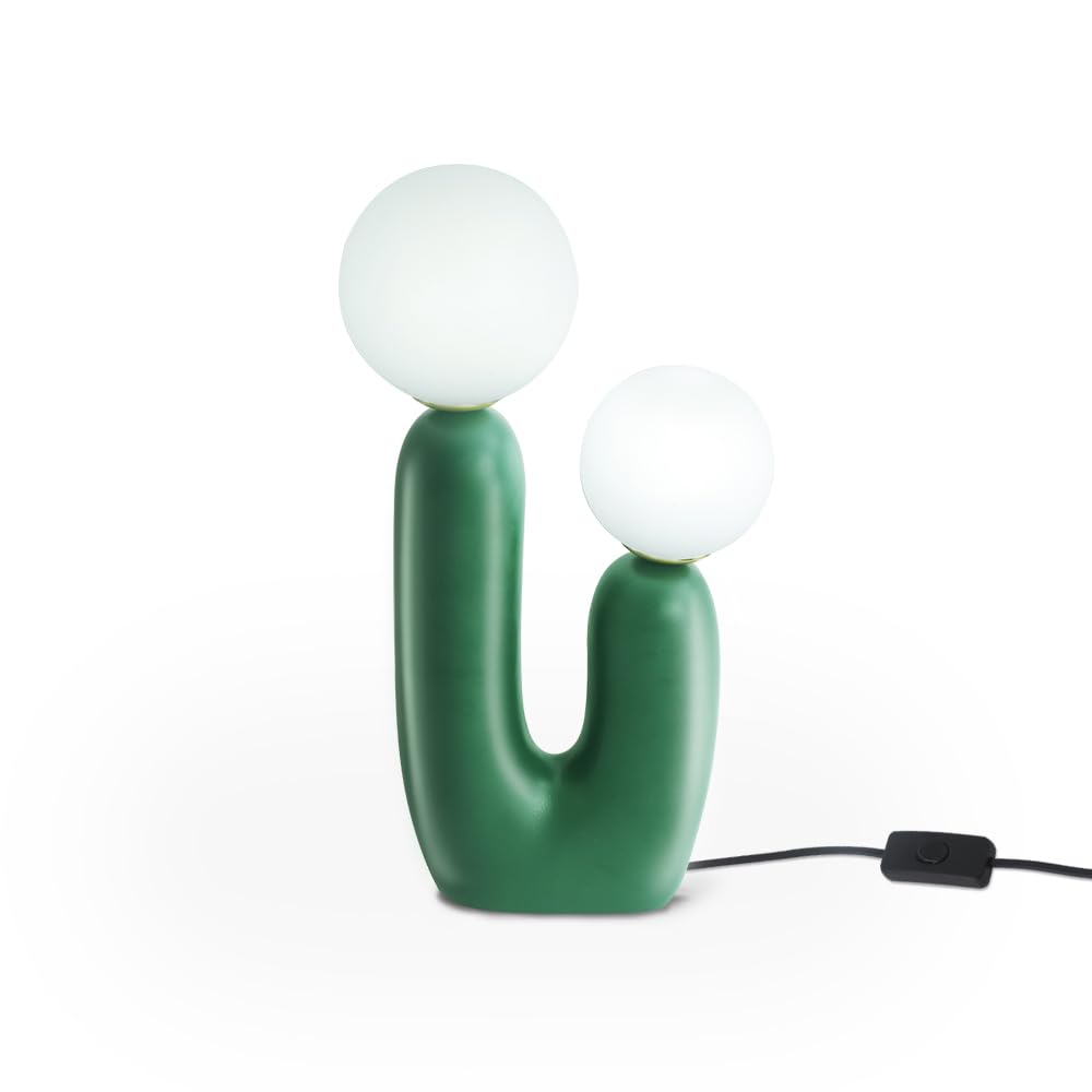 Lampe de chevet, lampe cactus moderne, lampe de table en résine, dimmable, adaptée au salon, à la chambre à coucher, à la table de chevet (Vert) (Vert)