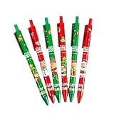 Niedliche Weihnachtsgelschreiber, 0,5 mm, schwarzer Cartoon-Druckstift, Schreibwaren, 5–15 Stück