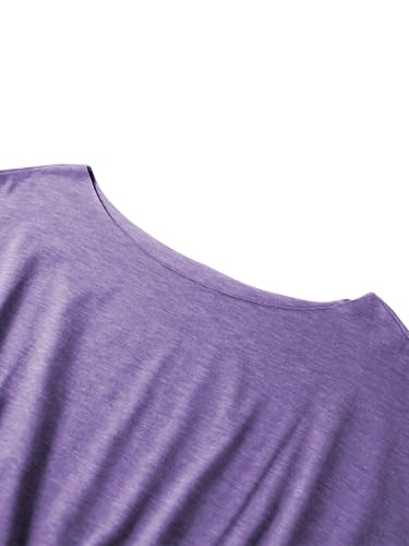 Image of SOFIA'S CHOICE Women's Off The Shoulder T Shirt Crop Top Casual Summer Dolman Sleeve Asymmetrical Cinched Waist Tops