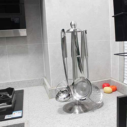 image for TBWHL Stainless Steel Kitchen Utensil Holder Organizer, Countertop 360