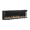 Dimplex IgniteXL Bold 100 in Built in Linear Modern Electric Fireplace with Multiple Display Options Multi Colored Flames with Crystals and Driftwood Logset Model XLF10017 XD