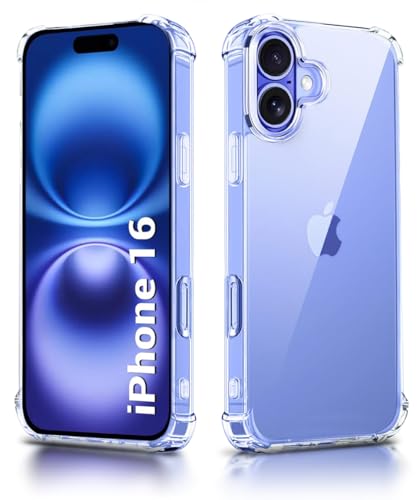 Image of WOW IMAGINE Clear Back Cover Case for iPhone 16 | Shockproof Soft TPU Case | Cushioned Edges for Ultimate Protection Back Cover Case - Transparent