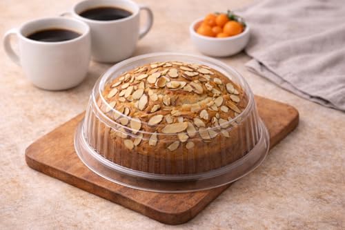 Image of MOM'S BAKERY Vanilla Almond Cake 250g | Soft & Moist Vanilla Sponge Cake Topped with Crunchy Almond Flakes | Freshly Baked Bakery Style Dessert Eggless | Soft & Moist Tea Cake | Made with Premium T45 Flour | No Egg, Vegetarian | Perfect for Tea Time & Snacking