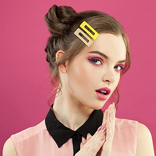 24 pinzas de cabello multicolor de acrílico y metal miniatura 5