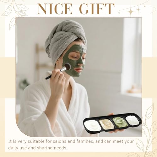 Image of 4 Pcs Esthetician Bowls Face Mask Tray Esthetician Supplies Stainless Steel Compartment Serving Tray Women Skincare Products Facial Bowl for Spa Salon Aesthetician Beauty, Nail Art (Black,Large)
