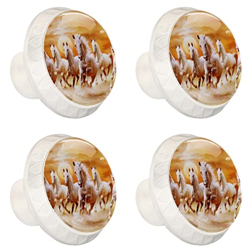 Boutons de placard champignon avec chevaux du désert pour commode de chambre - 3