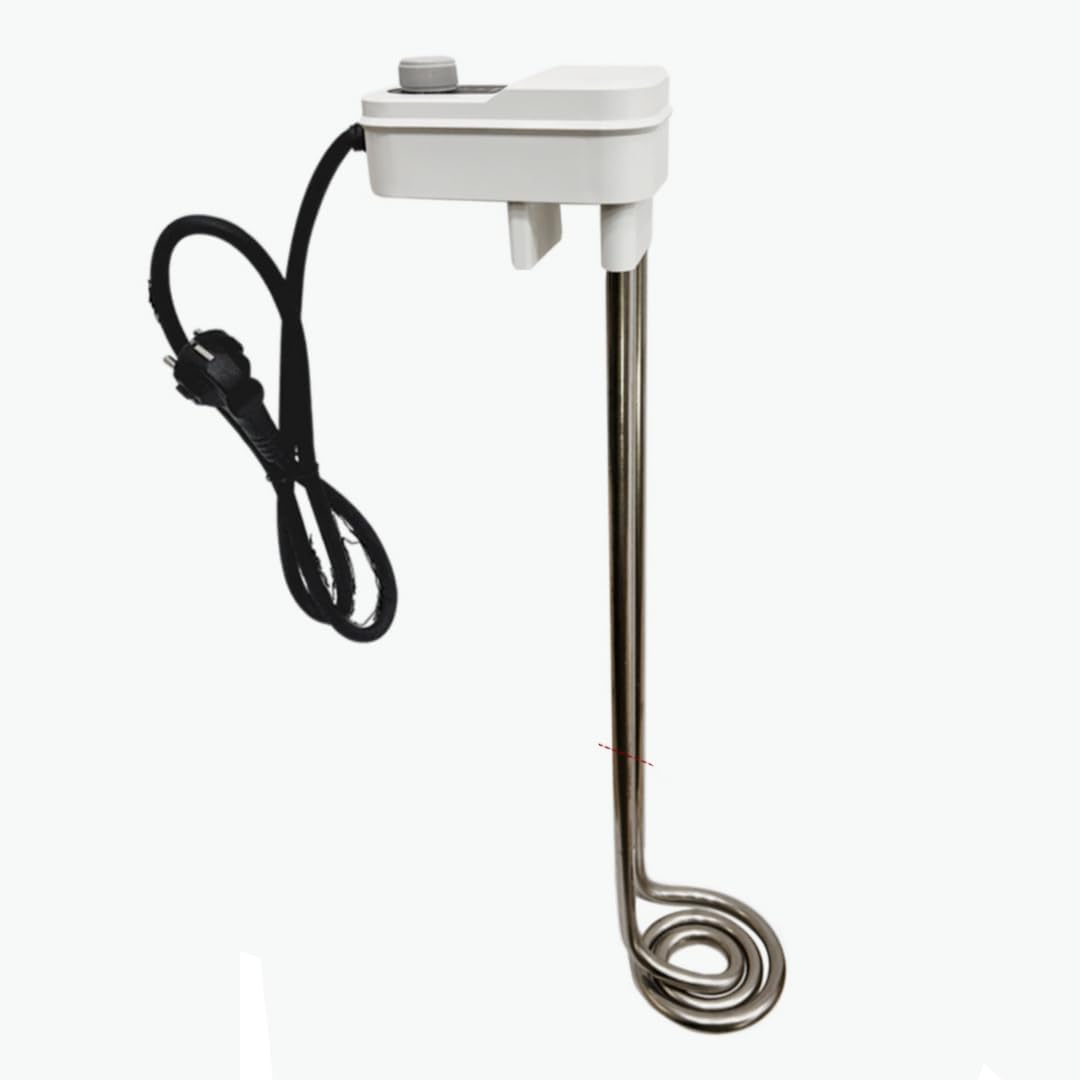 KD 1600W Immersion Bucket Water Heater with Dedicated Mounting Bracket, Auto Shutoff, Overheating Prevention, Auto Water Level Sensor, Adjustable Thermostat, Stainless Steel, Made in Korea (KDDG16K) WHITE / 1600W