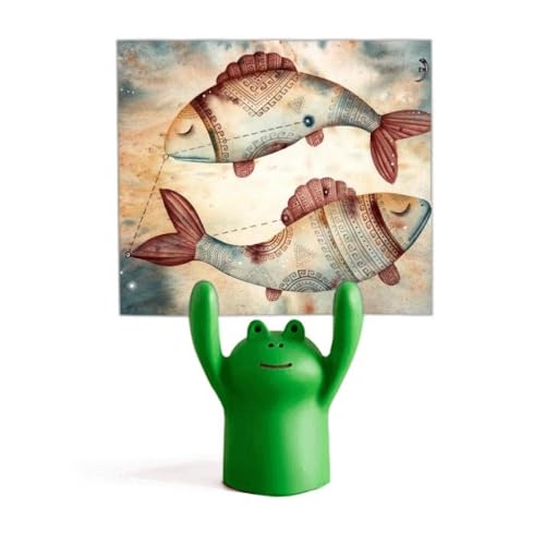 Porte-mémo constellation poisson et grenouille dessin animé pour bureau