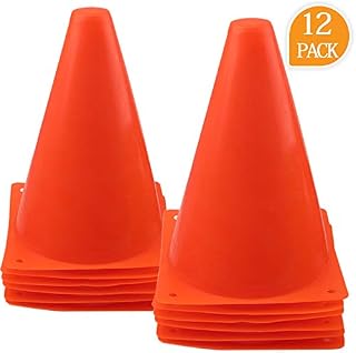 Mirepty 7 Inch Plastic Traffic Cones Sport Training Agility Marker Cone for Soccer