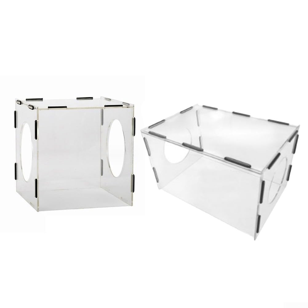 Caja de molienda transparente que retiene el polvo con soporte de grabado integrado
