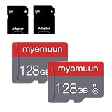 2 Pack 128 GB Micro Memory Card with Adapter, TF Memory Card Class 10, Mini Memory Card for...