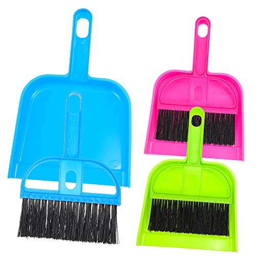 Gogogmee Small Broom and Dustpan Set 3 Mini Brush and Dustpan Handheld Dustpan Sweep Cleaning Tools Cleaning Broom