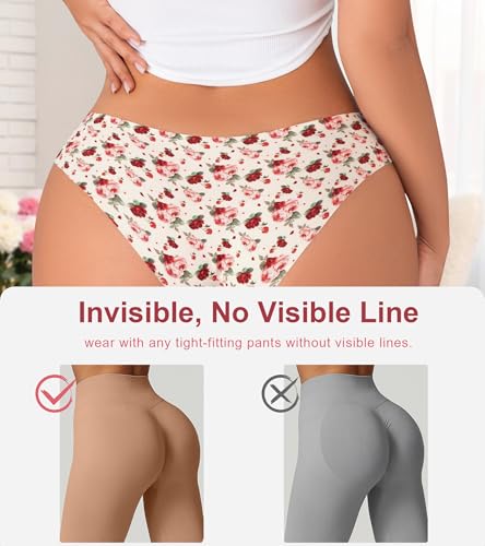 Image of DEANGELMON Seamless Underwear for Women No Show Bikini Panties Comfortable Stretch Invisible Ladies Hipster Briefs