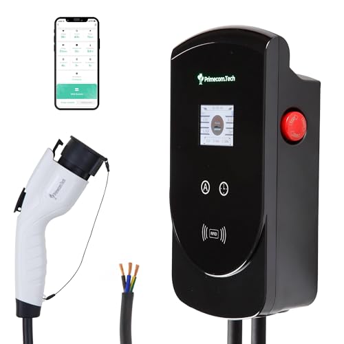 277/480 Volt AC 1 Phase J1772 Level 2 EV Charger 80 Amp with up to 50 Feet Cord Lengths (30 Feet)