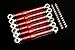 GTBRacing CNC Aluminum Metal Front +Rear Adjustable Suspension Steering Turnbuckle Pull Tie Rod for 1/5 RC Car LOSI MTXL Upgrade Part (Red)