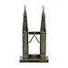 PROW® Zinc Alloy Metal World Famous Building Bronze Petronas Towers Kuala Lumpur Malaysia Workmanship Tourist Souvenirs Home Office Desktop Decor Statues Sculptures