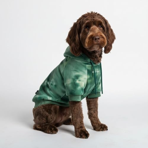 Image of Spark Paws Dog Hoodie - Premium Dog Sweater for Small, Medium, and Large Dogs | Warm Outfits for French Bulldogs, Pitbull, Puppy, Winter Jacket Alternative - Green Skydye, 2XL