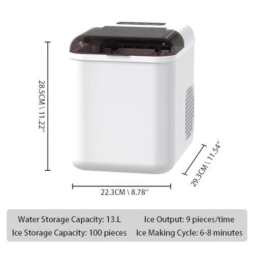 Fabricadora de hielo inteligente de 1,3 L - Máquina compacta para hielo de sobremesa con Wi-Fi y control por aplicación; función de limpieza automática (blanca) miniatura 2