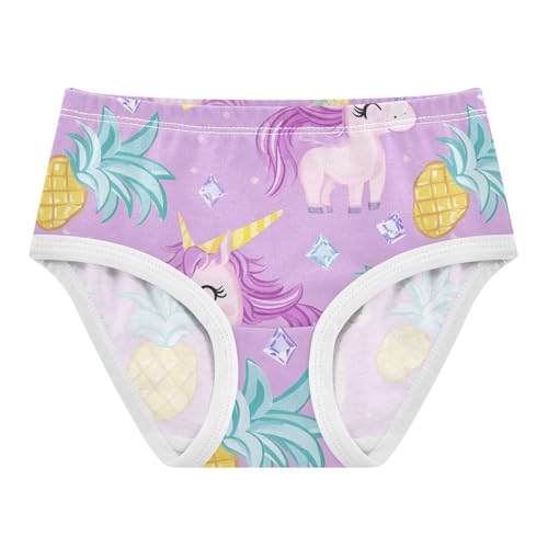 Wusikd Cute Unicorns Girls' Underwear Cotton Pineapples Diamonds Girls Briefs Soft Toddler Underwear 2T