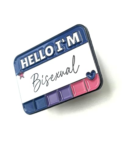Pin's en métal émaillé avec drapeau « Hello I'm Bisexual Bi Pride », Métal
