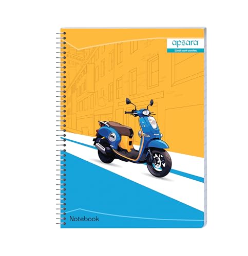 Image of Apsara Spiral Notebook 1Subject 26.7X20.3 160Pages Unruled 60gsm For School, College Students and Professionals (Covers May Differ)