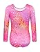 Nokecina Girls Gymnastics Leotards Size 3-4t Neon Pink Heart Quick Dry Long Sleeve Tumbling Outfit