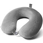 Travel Pillow - Memory Foam Neck Pillow Support Pillow,Luxury Compact & Lightweight Quick Pack for Camping,Sleeping Rest Cushion (Gray)