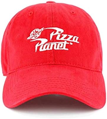 Concept One Mens Disney Pixar Toy Story Dad Hat, Pizza Planet Delivery Cotton Adjustable With Curved Brim Baseball Cap, Red image 3
