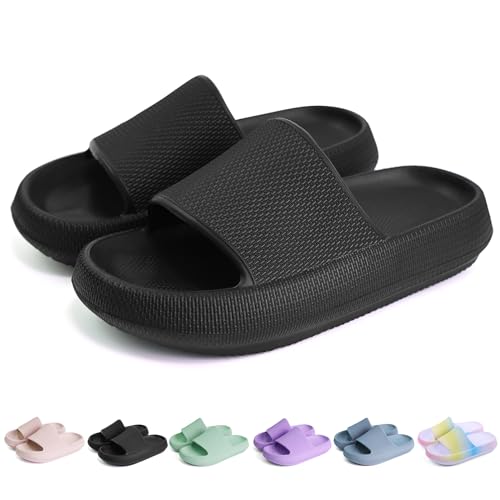 FJWYSANGU Kids Cloud Slides丨Boys Girls Bathroom Shower Sandals丨Open Toe Thick Sole Slip on Slippers丨Summer Non-slip Beach Pool Shoes
